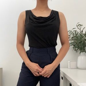 NEW CALVIN KLEIN BLACK COWL NECK TOP